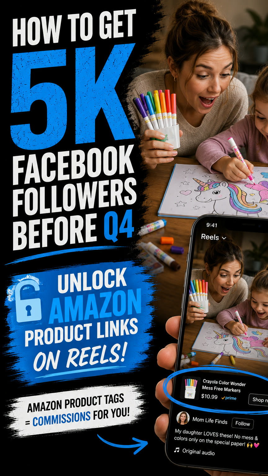 Amazon product tag example on a Facebook Reel