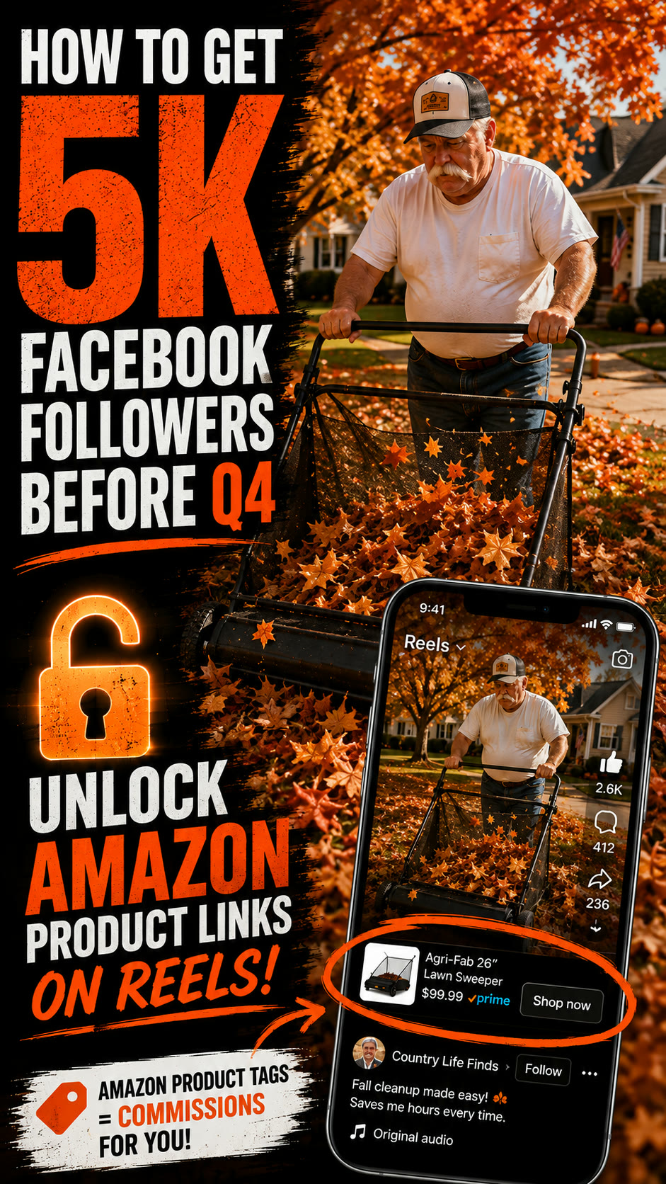 Amazon product tag example on a Facebook Reel