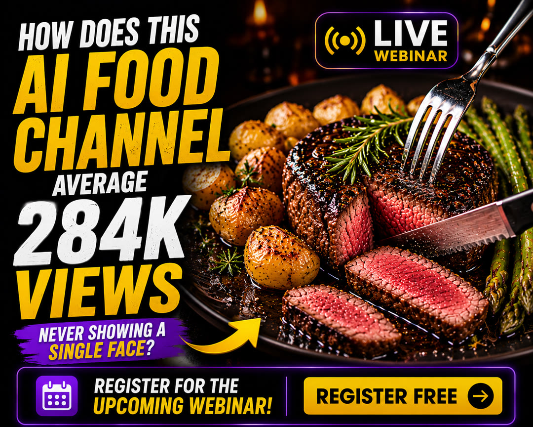 AI Food Channel — 284K avg, no face — register graphic