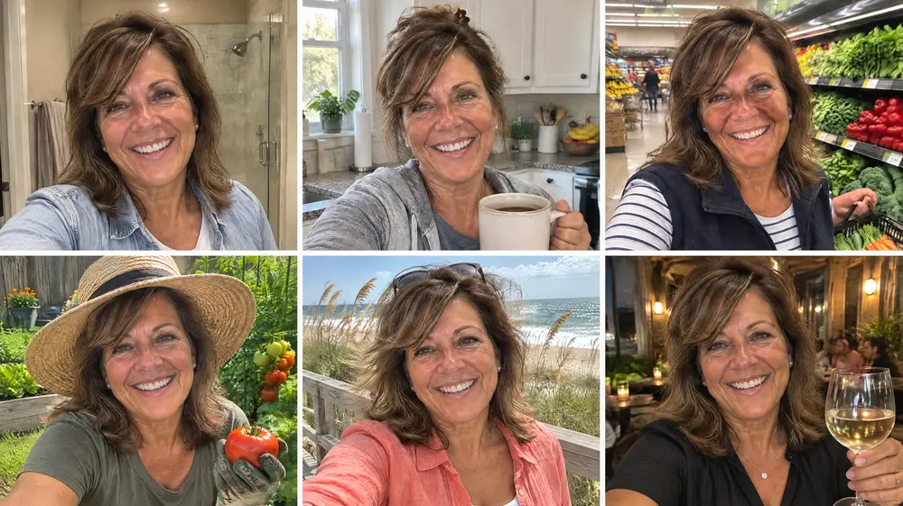 Same face, 6 scenes